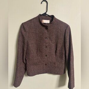 Pendleton 100% Virgin Wool Blazer Brown Tweed Button Up Vintage Size 8-10 Medium